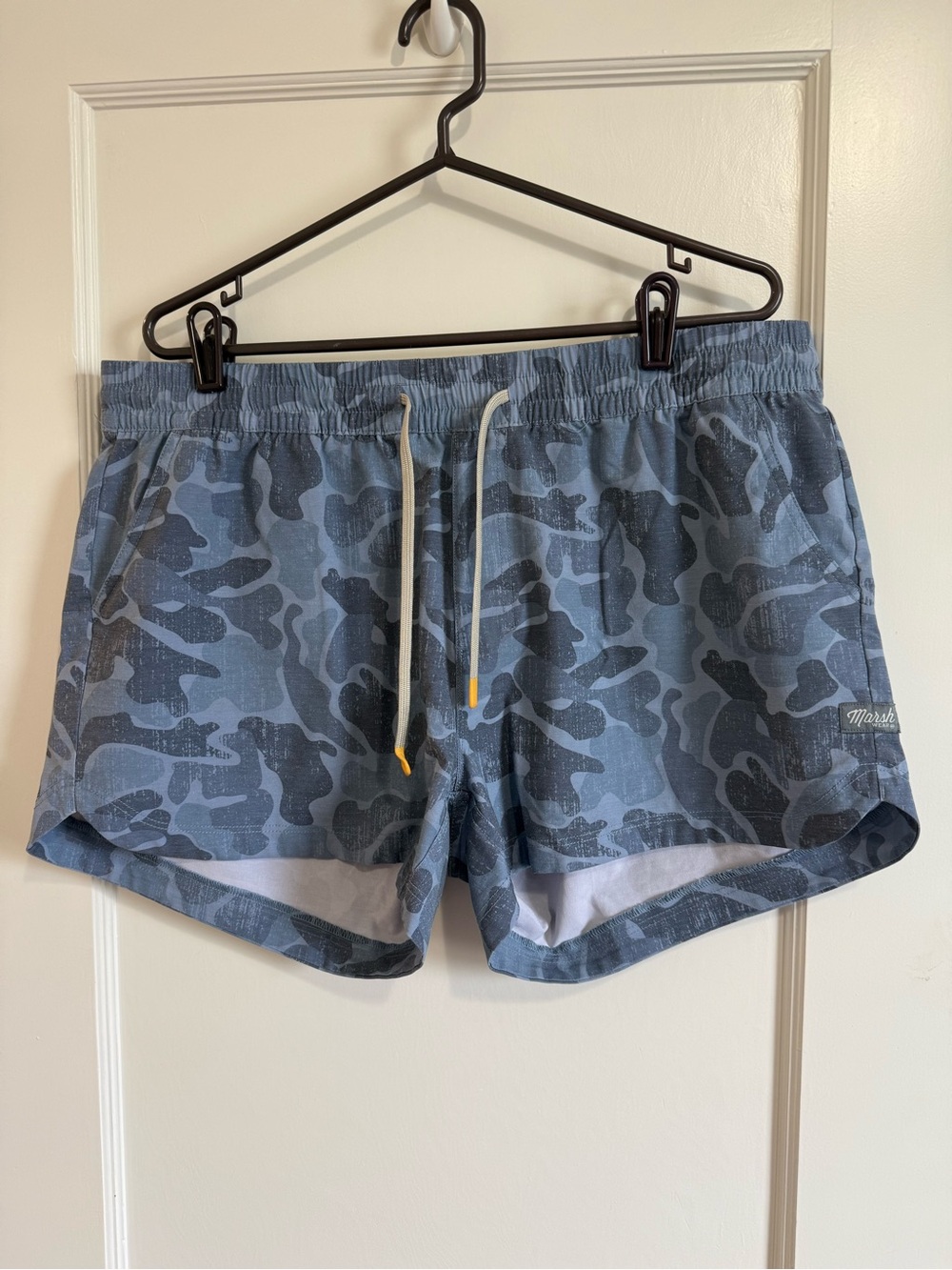 Women's Marsh Wear Blue Camo Athletic Shorts with Drawstring